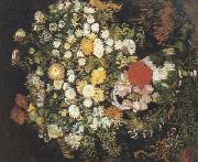 Chrysanthemums and Wild Flowers in a Vase (nn04)